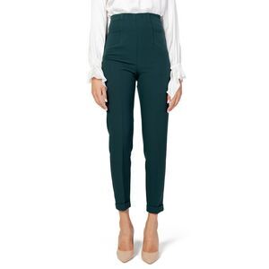 Sandro Ferrone Tailored HighWaist Pants Cropped Style Women Green Trousers